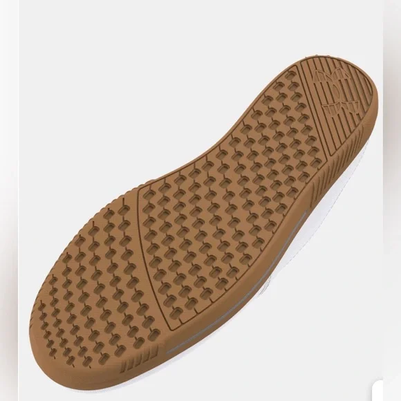 Under Armour White Canvas Slip-On Loafers with Brown Gum Sole - Picture 3 of 3